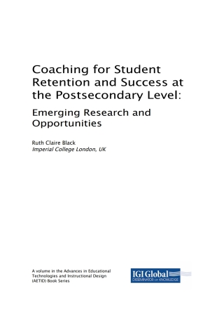Cover image: Coaching for Student Retention and Success at the Postsecondary Level: Emerging Research and Opportunities 9781522559481