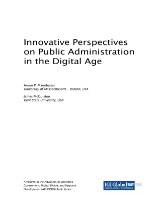 Titelbild: Innovative Perspectives on Public Administration in the Digital Age 9781522559665
