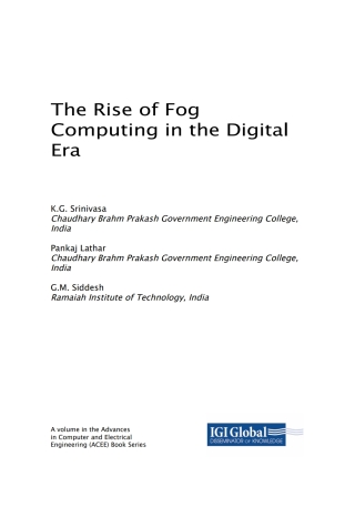 Cover image: The Rise of Fog Computing in the Digital Era 9781522560708