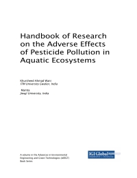 صورة الغلاف: Handbook of Research on the Adverse Effects of Pesticide Pollution in Aquatic Ecosystems 9781522561118