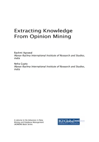 صورة الغلاف: Extracting Knowledge From Opinion Mining 9781522561170