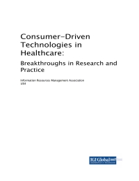 Imagen de portada: Consumer-Driven Technologies in Healthcare 9781522561989