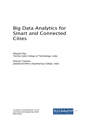 صورة الغلاف: Big Data Analytics for Smart and Connected Cities 9781522562078