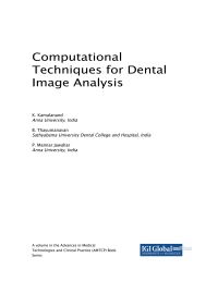 Cover image: Computational Techniques for Dental Image Analysis 9781522562436