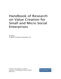 Cover image: Handbook of Research on Value Creation for Small and Micro Social Enterprises 9781522562986