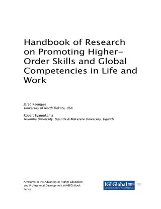 Cover image: Handbook of Research on Promoting Higher-Order Skills and Global Competencies in Life and Work 9781522563310