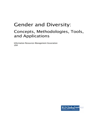 Imagen de portada: Gender and Diversity: Concepts, Methodologies, Tools, and Applications 9781522569121