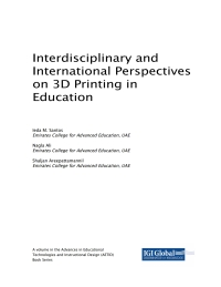 Cover image: Interdisciplinary and International Perspectives on 3D Printing in Education 9781522570189