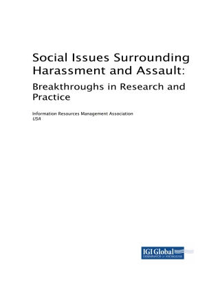 Cover image: Social Issues Surrounding Harassment and Assault: Breakthroughs in Research and Practice 9781522570363