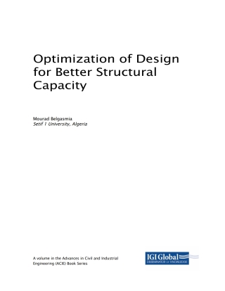 Cover image: Optimization of Design for Better Structural Capacity 9781522570592