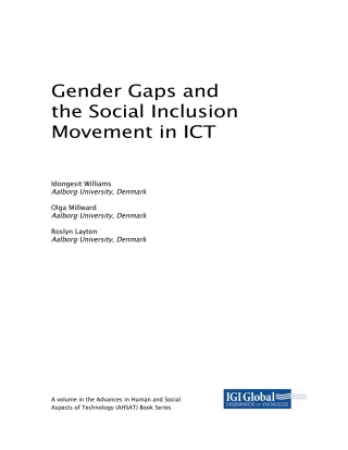 Cover image: Gender Gaps and the Social Inclusion Movement in ICT 9781522570684