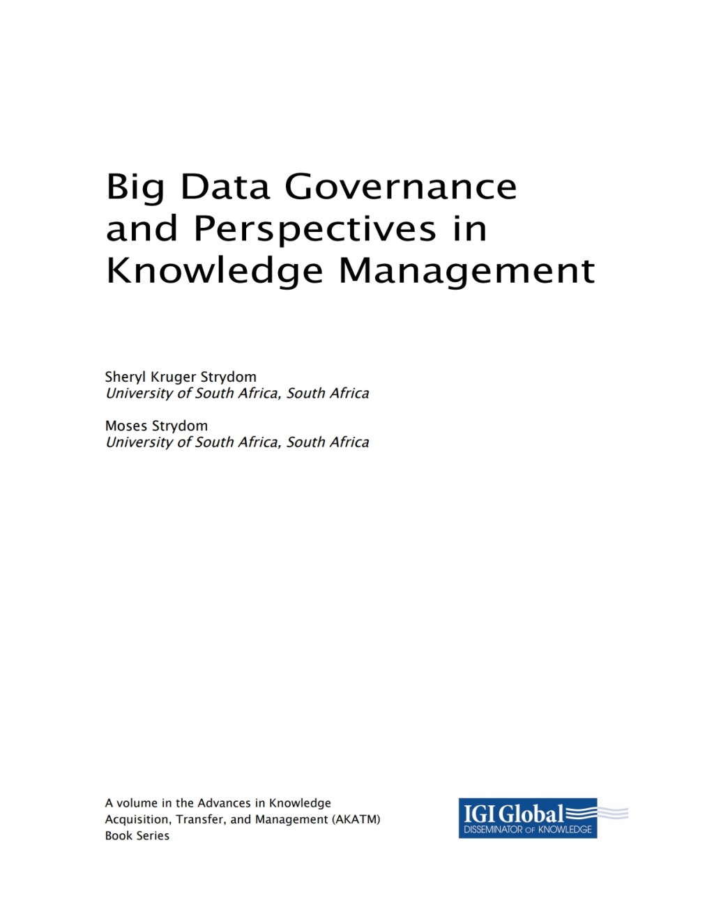 Big Data Governance and Perspectives in Knowledge Management