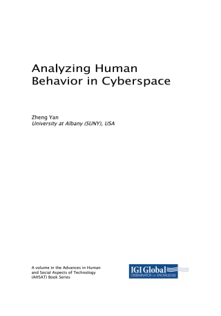 Cover image: Analyzing Human Behavior in Cyberspace 9781522571285