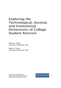 Cover image: Exploring the Technological, Societal, and Institutional Dimensions of College Student Activism 9781522572749