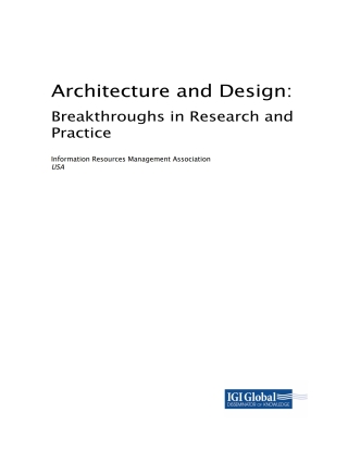 Titelbild: Architecture and Design: Breakthroughs in Research and Practice 9781522573142