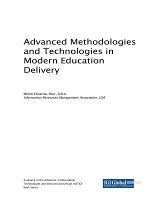 Cover image: Advanced Methodologies and Technologies in Modern Education Delivery 9781522573654