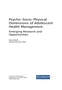 Cover image: Psycho-Socio-Physical Dimensions of Adolescent Health Management 9781522573845