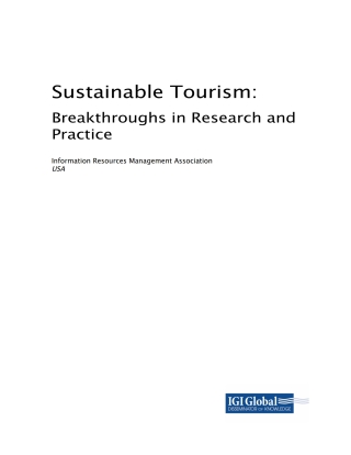 Cover image: Sustainable Tourism: Breakthroughs in Research and Practice 9781522575047