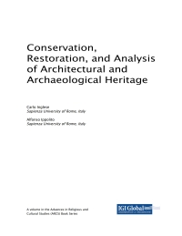 صورة الغلاف: Conservation, Restoration, and Analysis of Architectural and Archaeological Heritage 9781522575559