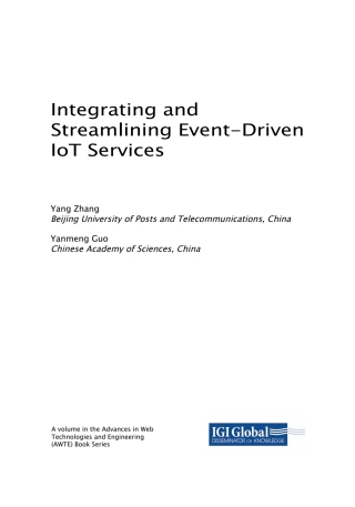 Cover image: Integrating and Streamlining Event-Driven IoT Services 9781522576228