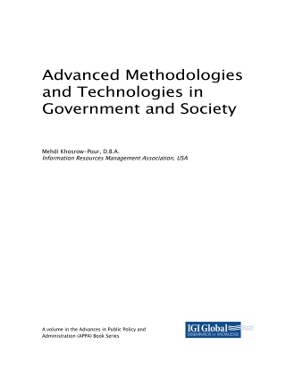 Omslagafbeelding: Advanced Methodologies and Technologies in Government and Society 9781522576617