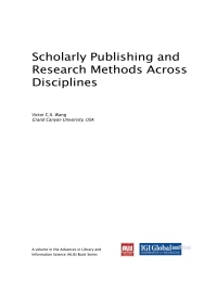 Cover image: Scholarly Publishing and Research Methods Across Disciplines 9781522577300
