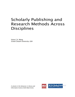 Imagen de portada: Scholarly Publishing and Research Methods Across Disciplines 9781522577300