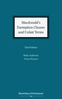 صورة الغلاف: Macdonald's Exemption Clauses and Unfair Terms 3rd edition 9781526503718