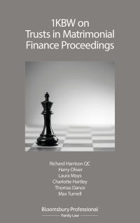 Cover image: 1KBW on Trusts in Matrimonial Finance Proceedings 1st edition 9781526508058