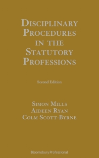 Imagen de portada: Disciplinary Procedures in the Statutory Professions 1st edition