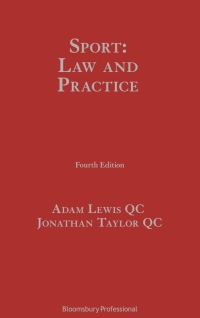 Cover image: Sport: Law and Practice 4th edition 9781526509260