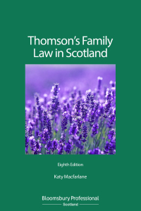 Cover image: Thomson's Family Law in Scotland 8th edition 9781526513878