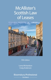 Cover image: McAllister's Scottish Law of Leases 5th edition 9781526513915