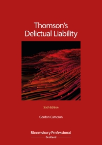 Cover image: Thomson's Delictual Liability 6th edition 9781526518781