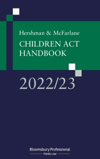 Cover image: Hershman and McFarlane: Children Act Handbook 2022/23 1st edition 9781526524737