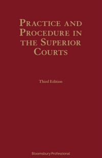 Cover image: Practice and Procedure in the Superior Courts 3rd edition