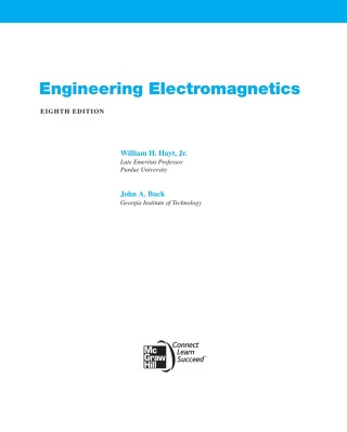 Cover image: Engineering Electromagnetics: International Edition 8th edition 9780071089012