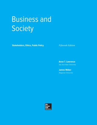 Cover image: Business and Society: Stakeholders, Ethics, Public Policy 15th edition 9781259255472