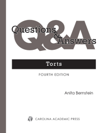 Imagen de portada: Questions & Answers: Torts 4th edition 9781531005009