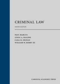 Cover image: Criminal Law 9th edition 9781531014643