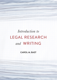 Cover image: Introduction to Legal Research and Writing 1st edition 9781531020255
