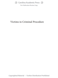 Cover image: Pre-Publication Version of Victims in Criminal Procedure 5th edition 9781531030575PRE