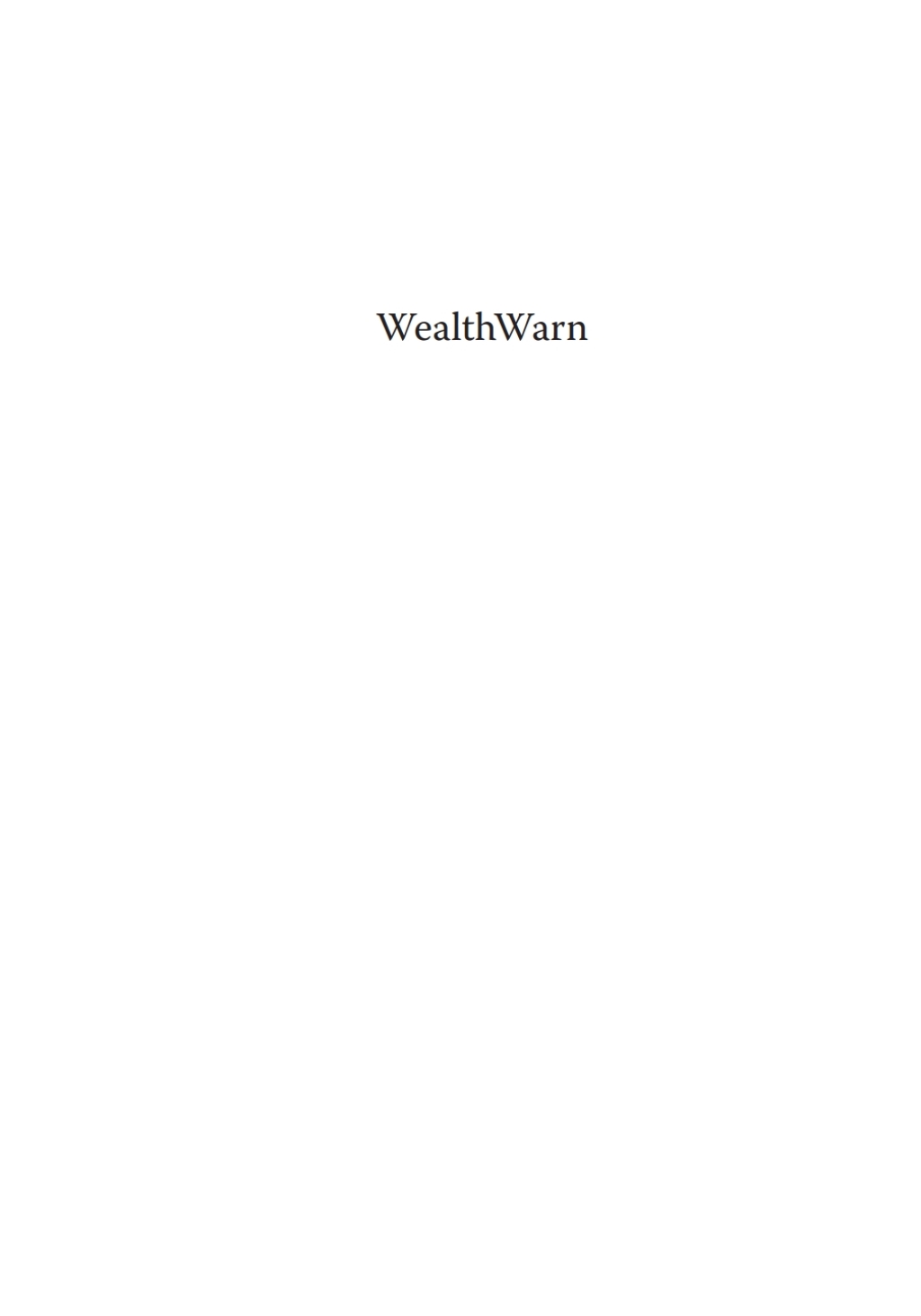 WealthWarn (eBook)