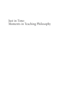 Cover image: Just in Time: Moments in Teaching Philosophy 9781532654718