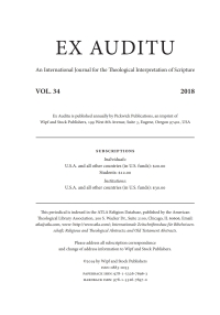 Cover image: Ex Auditu - Volume 34 9781532676963