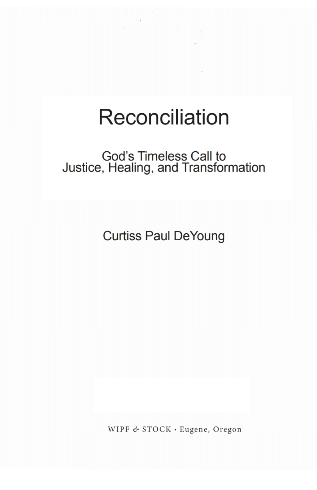 Reconciliation (eBook)
