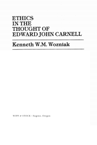 صورة الغلاف: Ethics in the Thought of Edward John Carnell 9781532683794