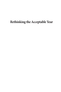 Cover image: Rethinking the Acceptable Year 9781532684715
