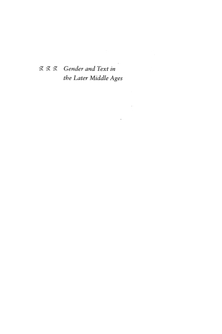 Cover image: Gender and Text in the Later Middle Ages 9781532689000