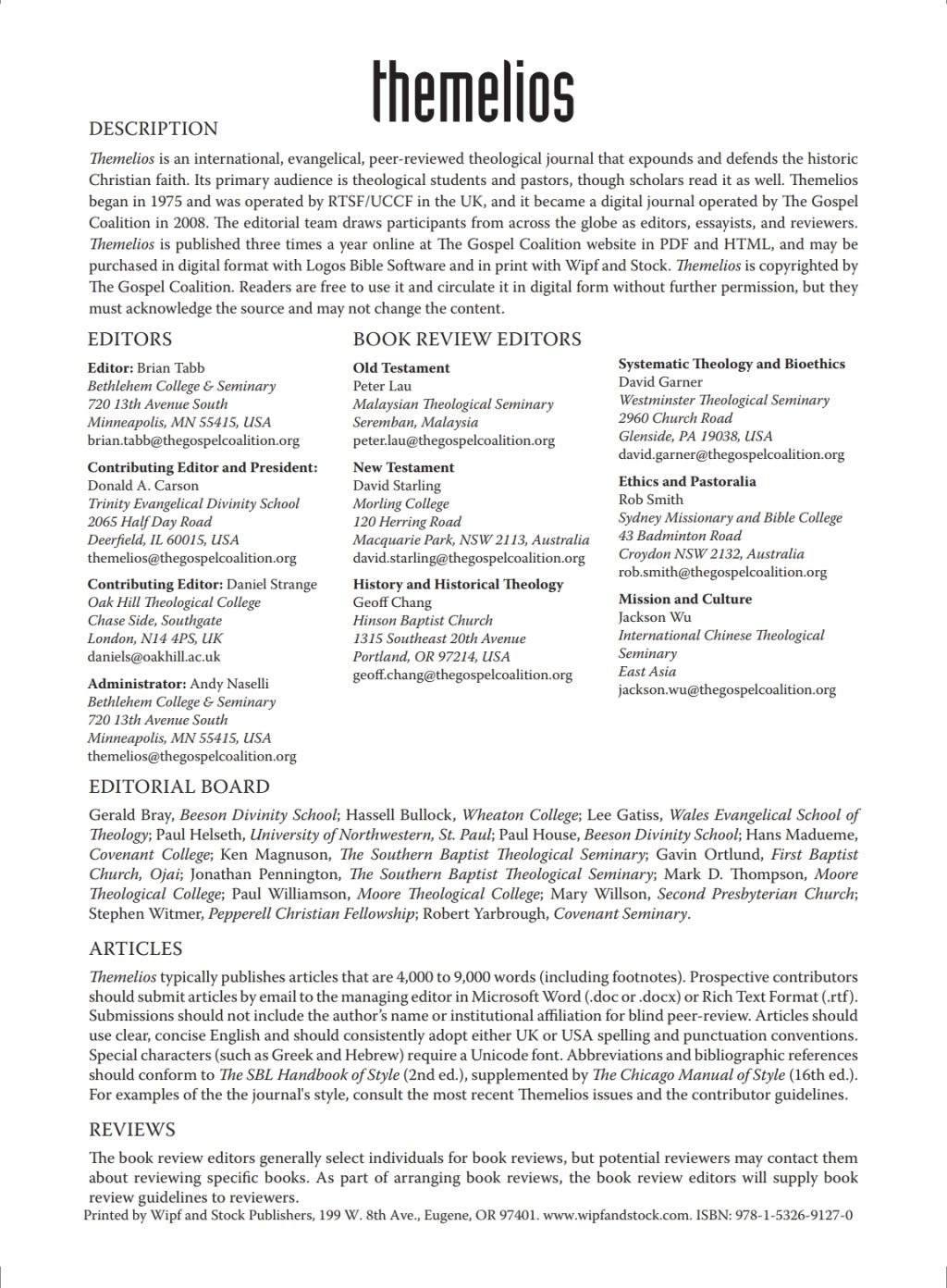 ISBN 9781532691270 product image for Themelios  Volume 44  Issue 1 (eBook) | upcitemdb.com